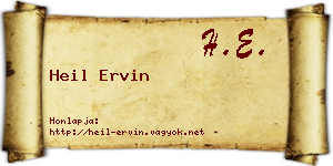 Heil Ervin névjegykártya